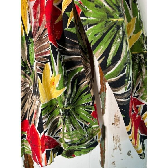 Additions by Chicos Womens Colorful Tropical Wood Button Jacket Size 2 (Size 12) - Picture 7 of 15
